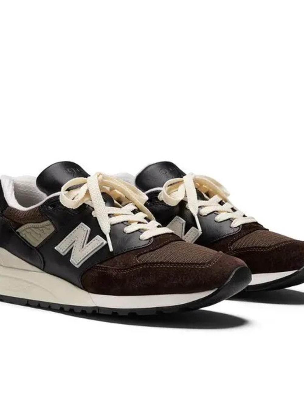 New Balance 998 Men's Brown & Cream Classic Suede Athletic Sneakers